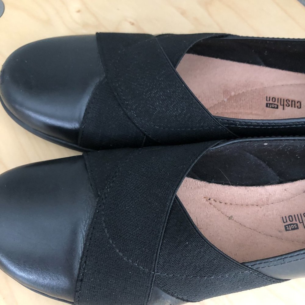 Clark's Collection Loafer Women's size 8.5 Black Ballet Flat Comfort - Picture 6 of 12